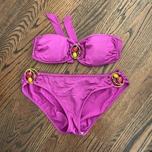 Trina Turk Purple Two Piece Bikini Swimsuit